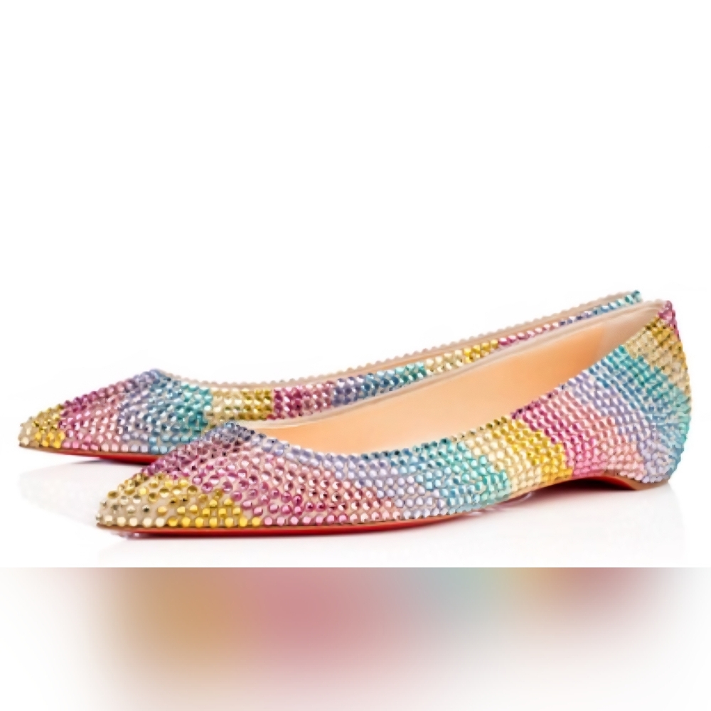 Christian Louboutin Strass Rainbow Ballerina Flats
